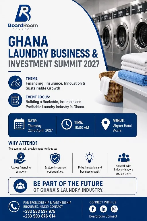 Ghana Laundry Business & Investment Summit 2027 flyer